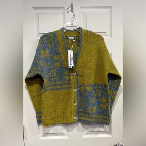 SmartWool Women's Medium Cozy Lodge Fair Isle Cardigan Sweater Merino Wool NWT